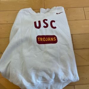 USC Trojan white crewneck
